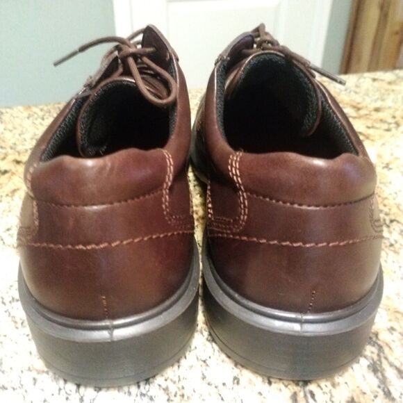 Mens Ecco Lace Up Brown Dress Work Shoes Size 43 (10 US) EUC - Picture 10 of 12